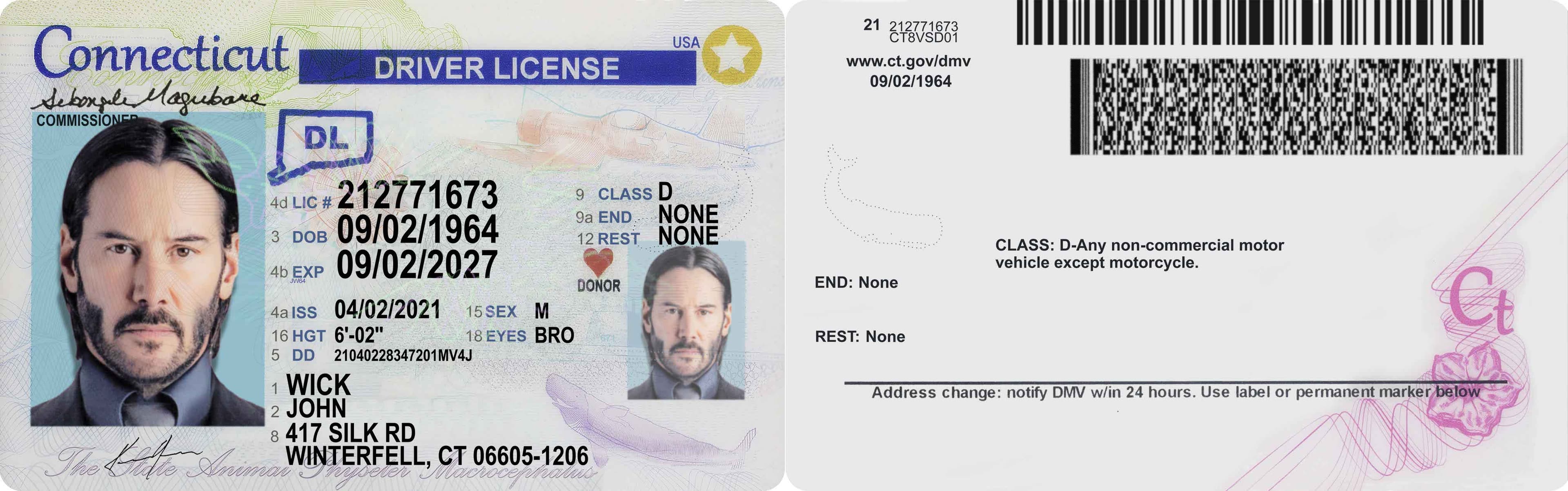 Connecticut Driver License in PSD Format