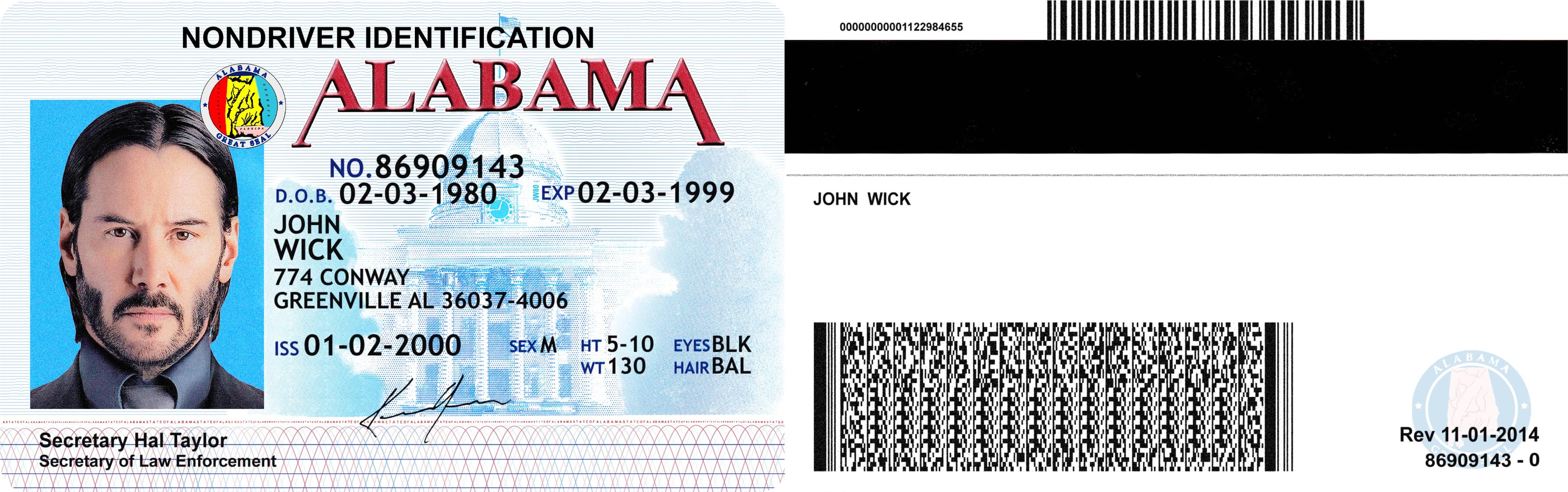 Alabama ID Card in PSD Format